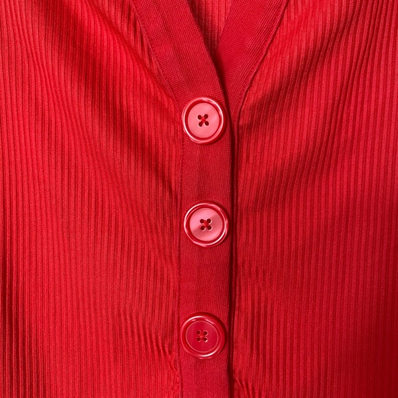 Zara red ribbed midi fitted dress - Picture 4 of 6